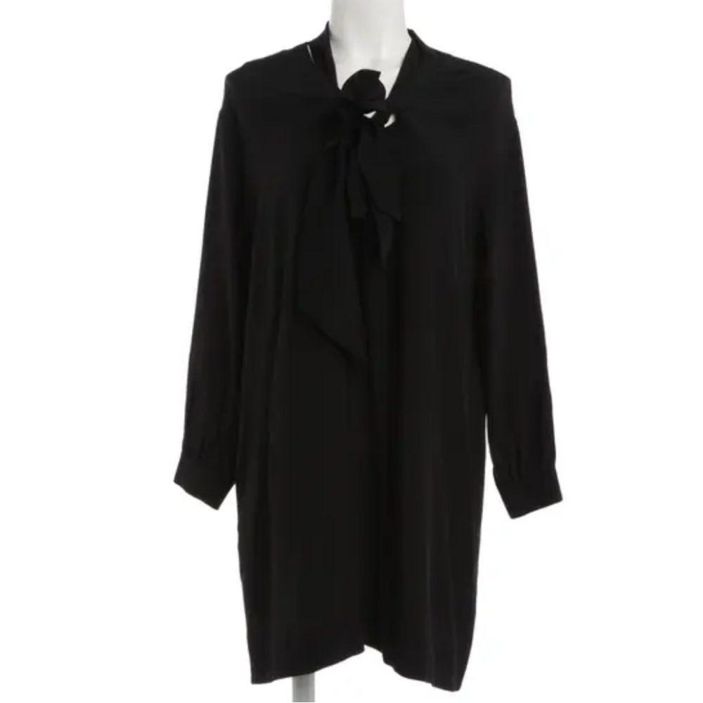 Diane Von Furstenberg Black Long Sleeve Dress Silk